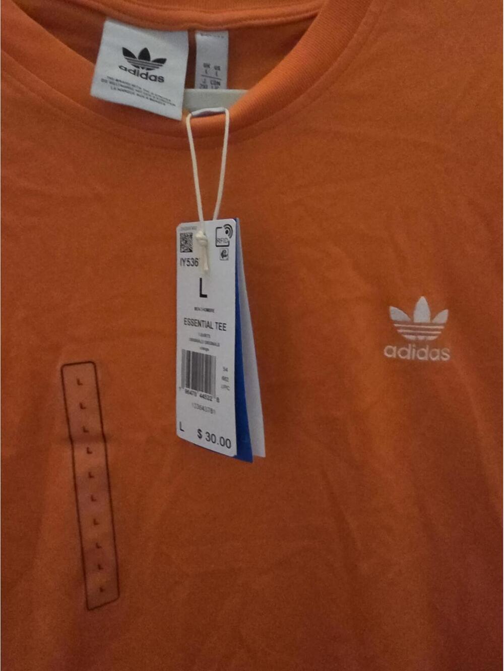 Mens Orange Short Sleeve ADIDAS SHIRT MENS L